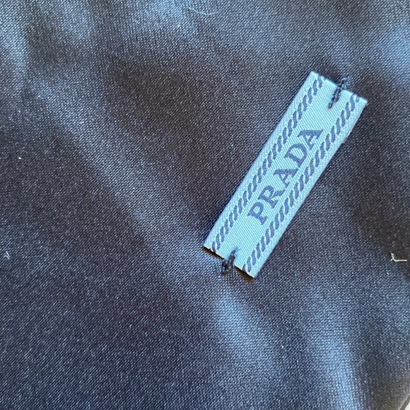 Prada Blue Silk Drawstring Dust Bag Bundle 2 Piece Set Cover Sleeve Travel Case - Picture 3 of 3